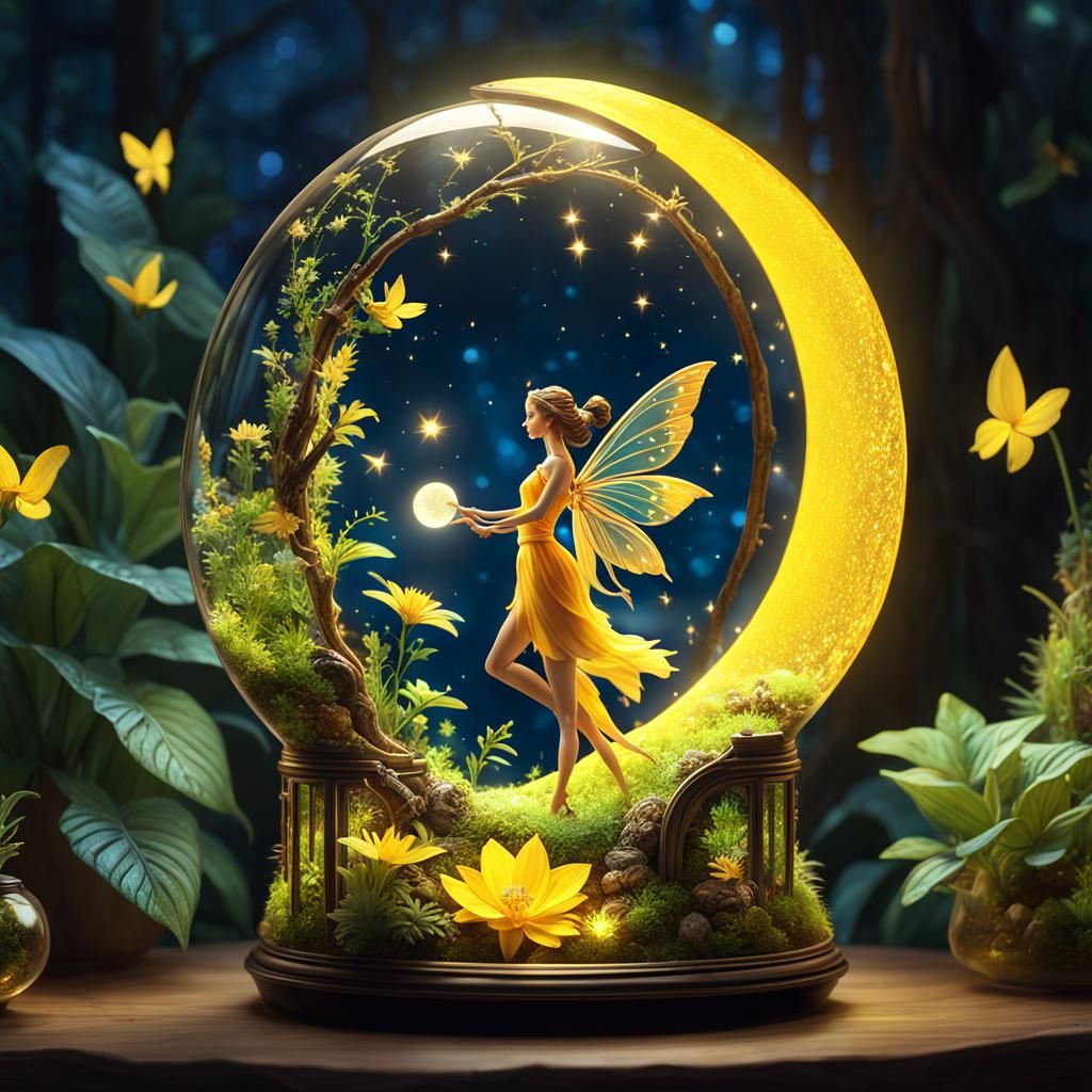 The yellow moon and the fairy