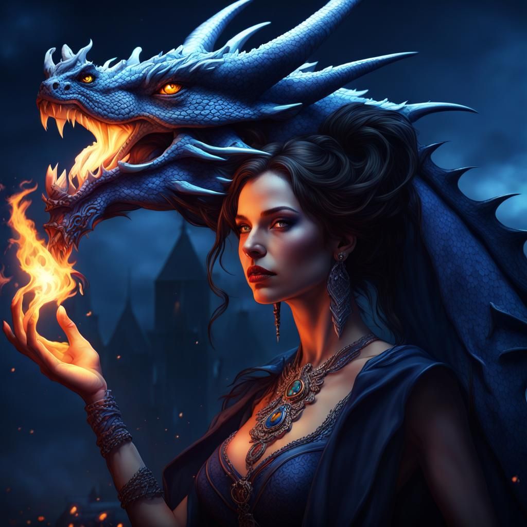 The Sorceress and Her Dragon