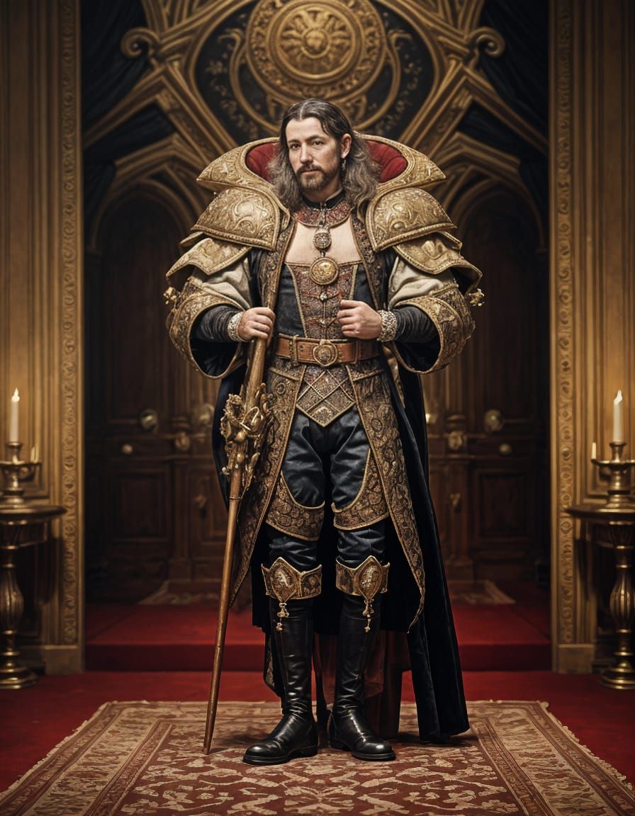 Baroque Court Jester Portrait in Oil