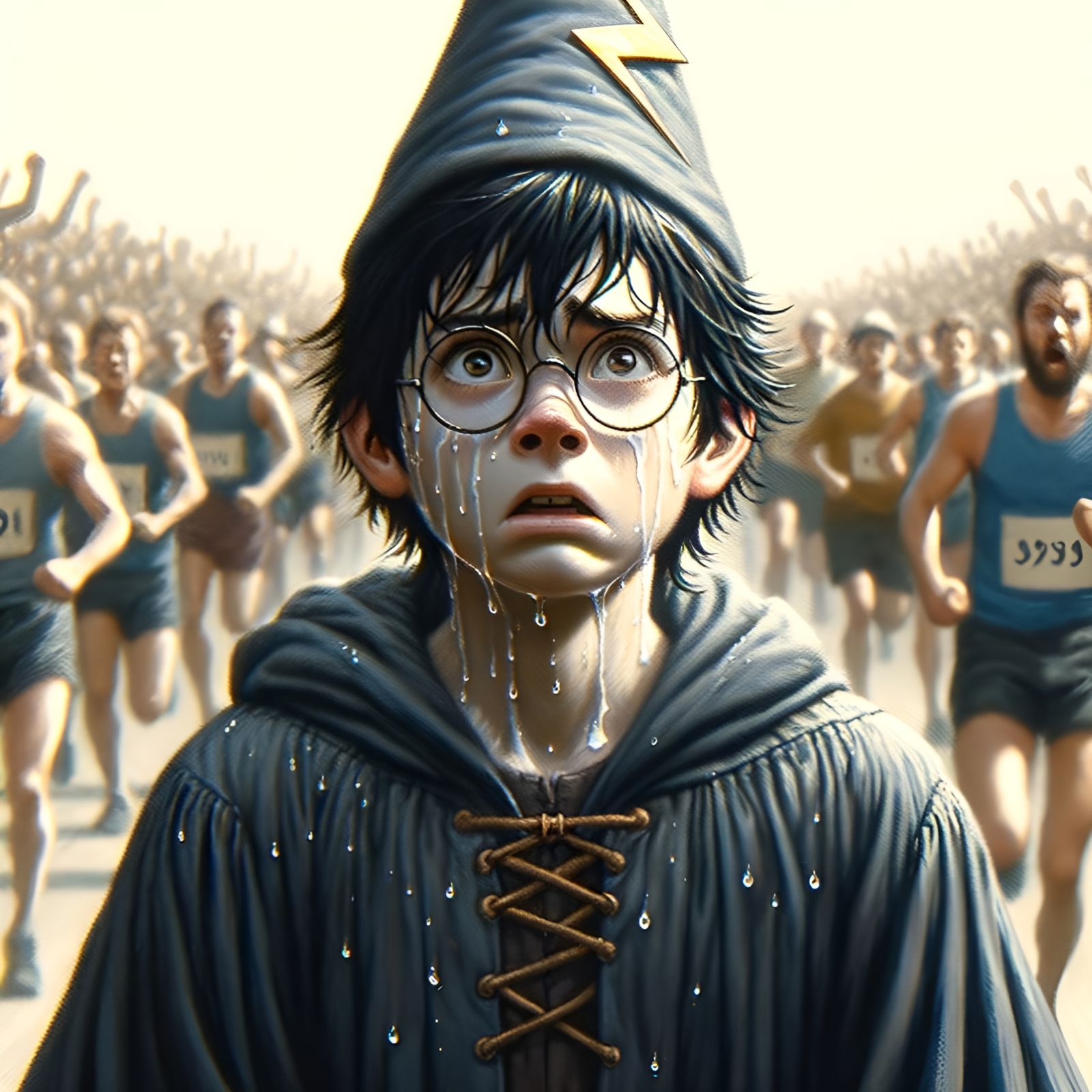Wizard Marathon Runner in Oil Painting Style