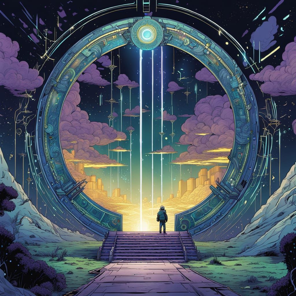 Electric Stargate Concept Art in Comic Style