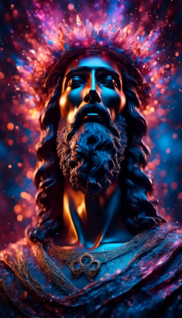 Hyperrealistic Portrait of Jesus in Splash Art Style