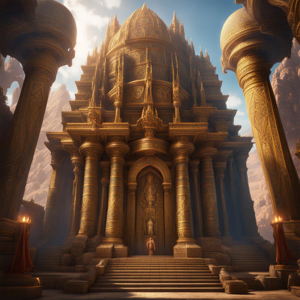 King Solomon's Temple: Detailed Matte Painting