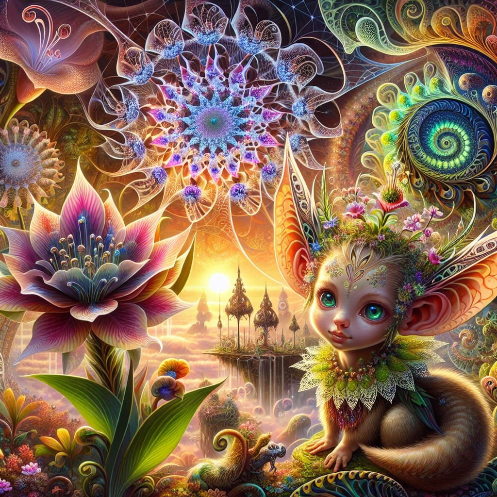 Psychedelic Alien Youth in Art Nouveau Setting