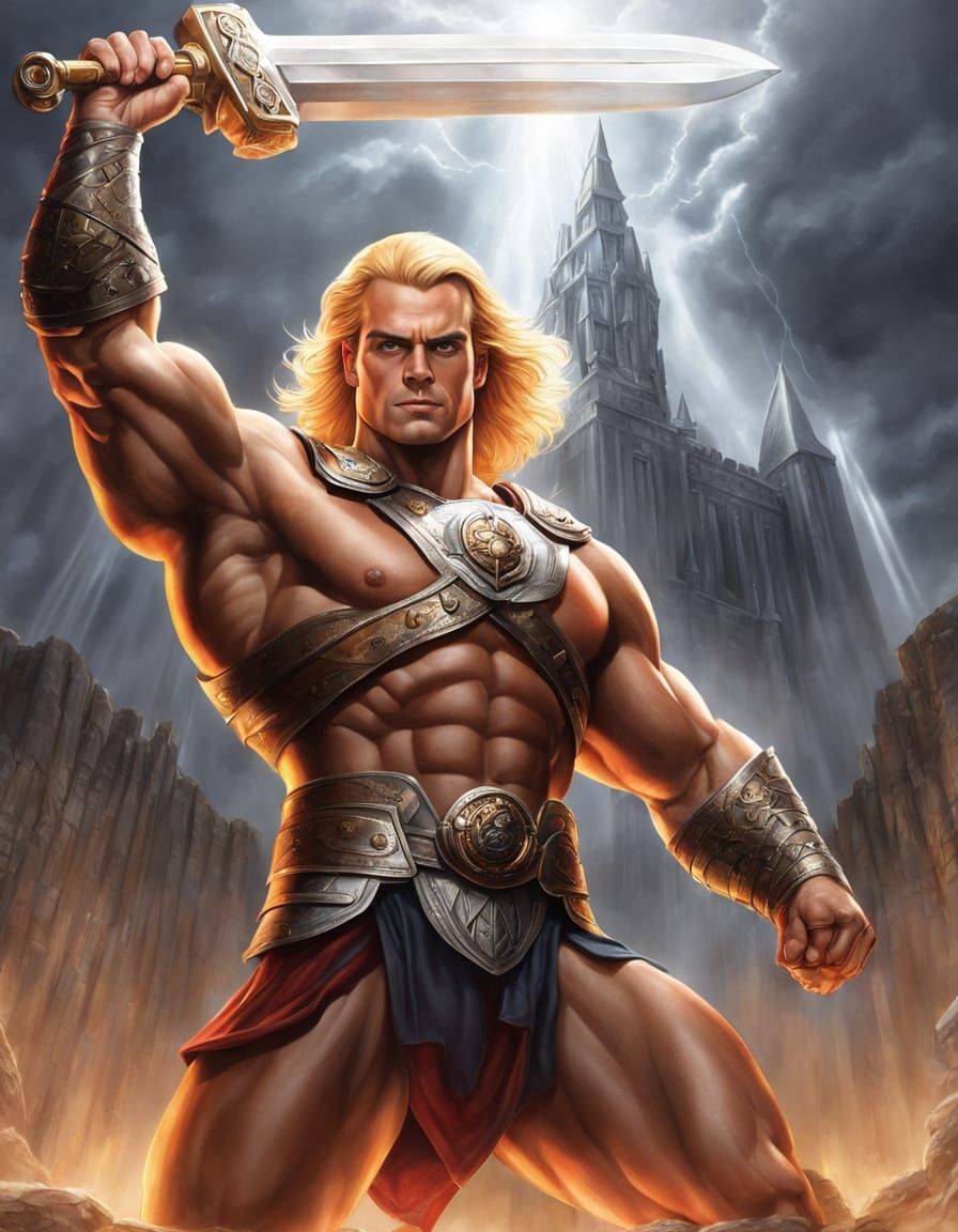 Henry Cavill as He-Man Wielding the Sword of Power