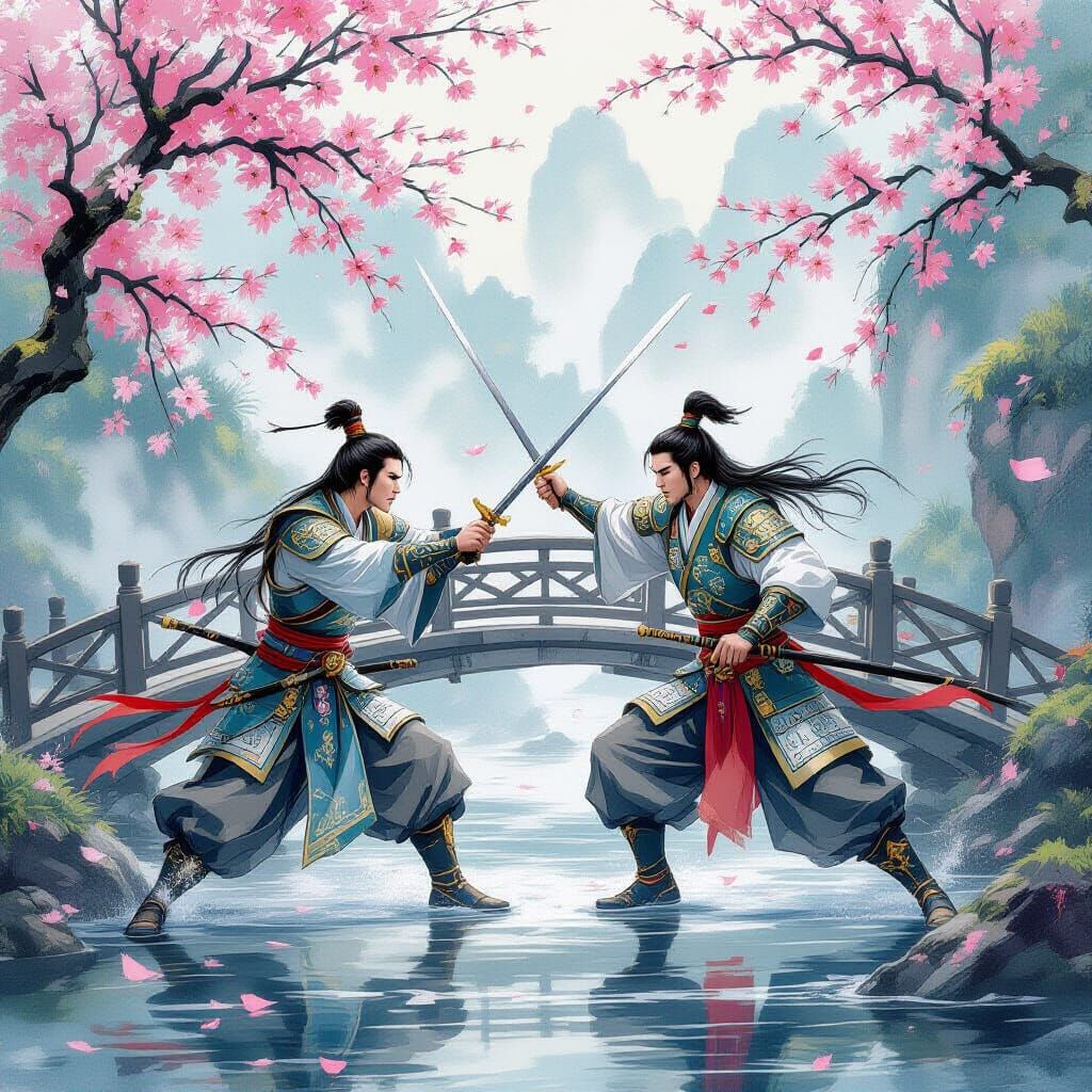 Danmei Warriors Duel on Misty Woodland Bridge