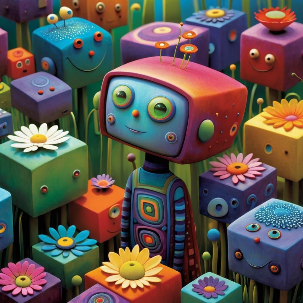 Fantastical Whimsy in a Vibrant Square World