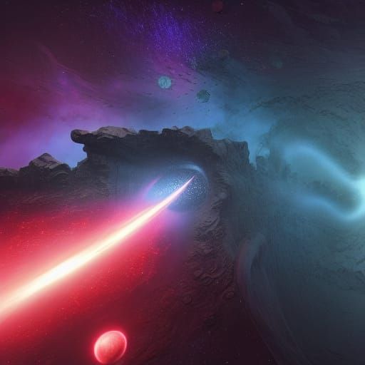 Black Hole Shines in Open Galaxy Concept Art
