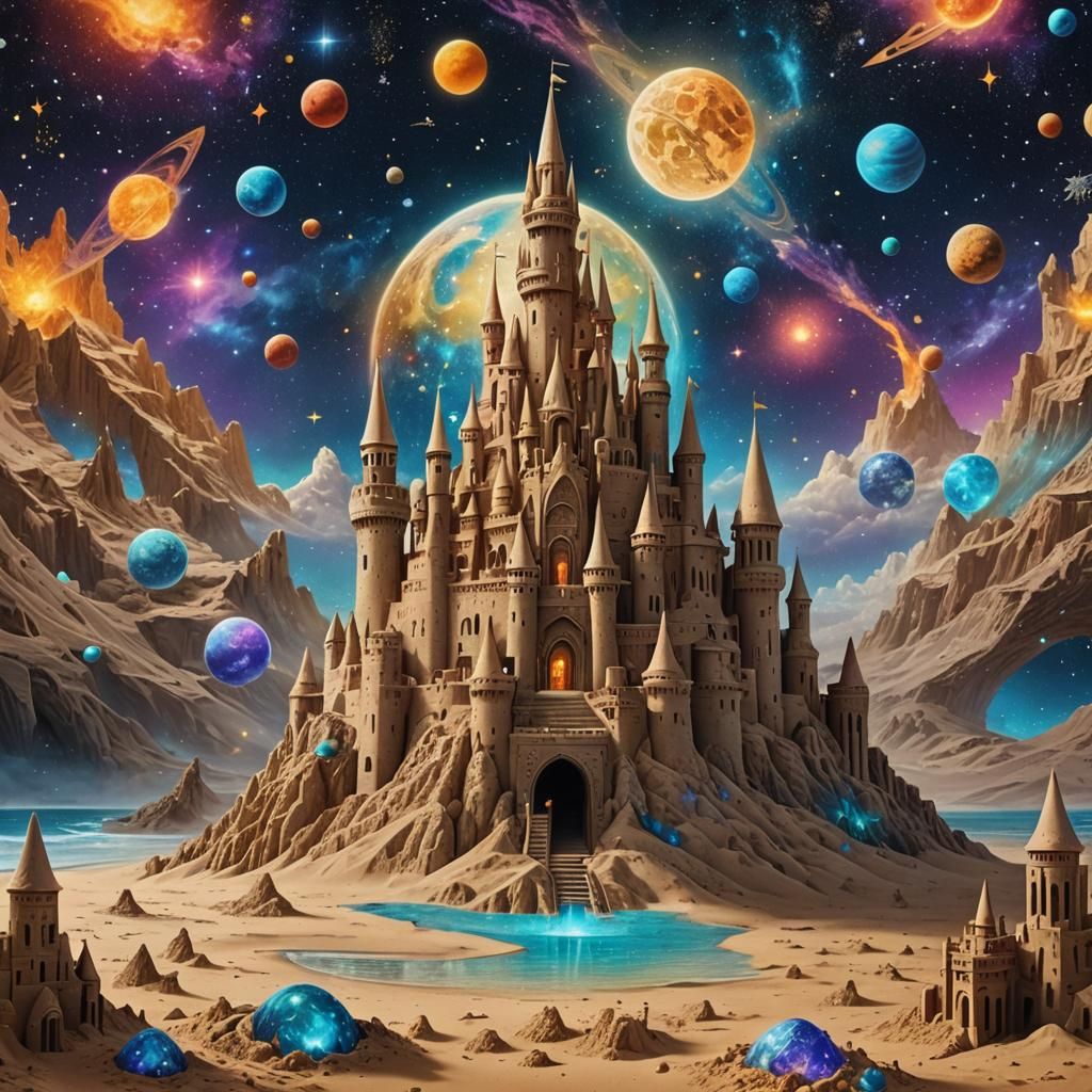 Holographic Sandcastle: A Cosmic Pablo Amaringo Dream