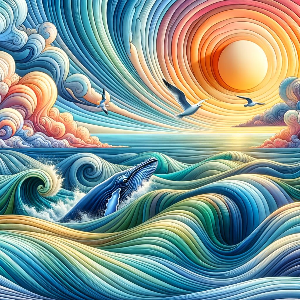 Ethereal Oceanic Abstraction in Soft Pastel Hues