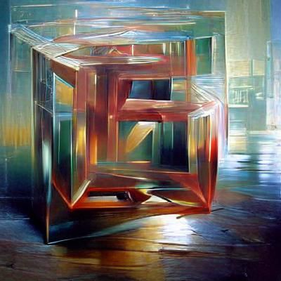 Hypercube as Vibrant Oil Painting
