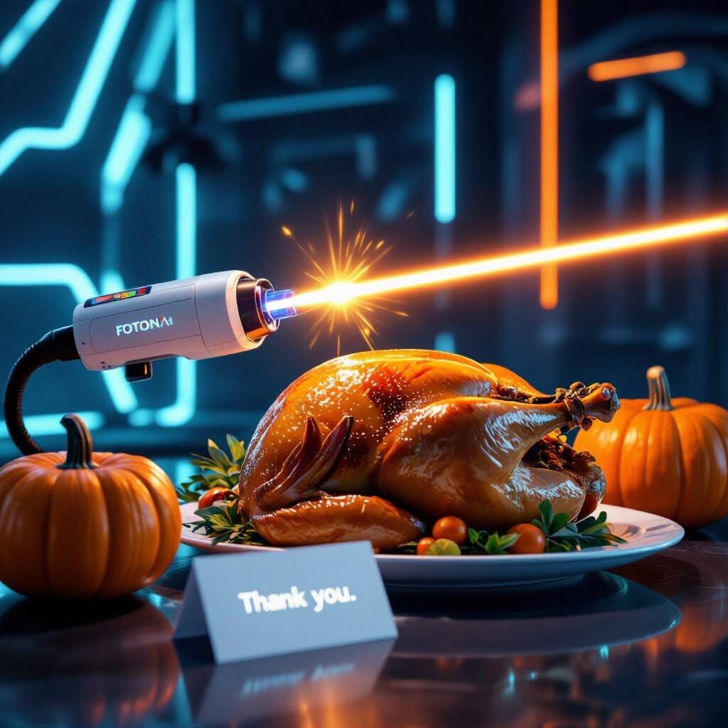 Futuristic Thanksgiving MedSpa Display with Laser-Targeted T...