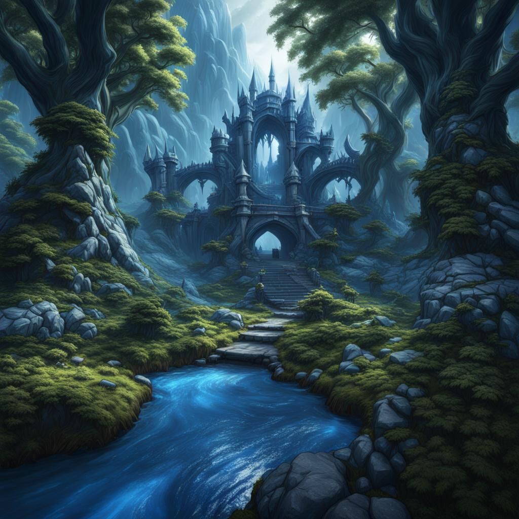 Fantasy Forest Background in Dungeons and Dragons Style