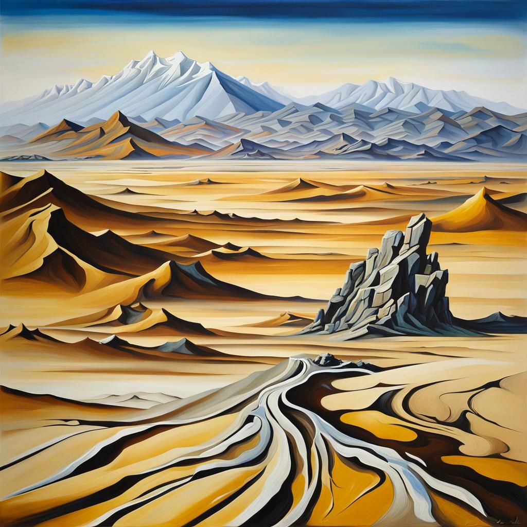Surreal Uzbek Landscape in Salvador Dali Style