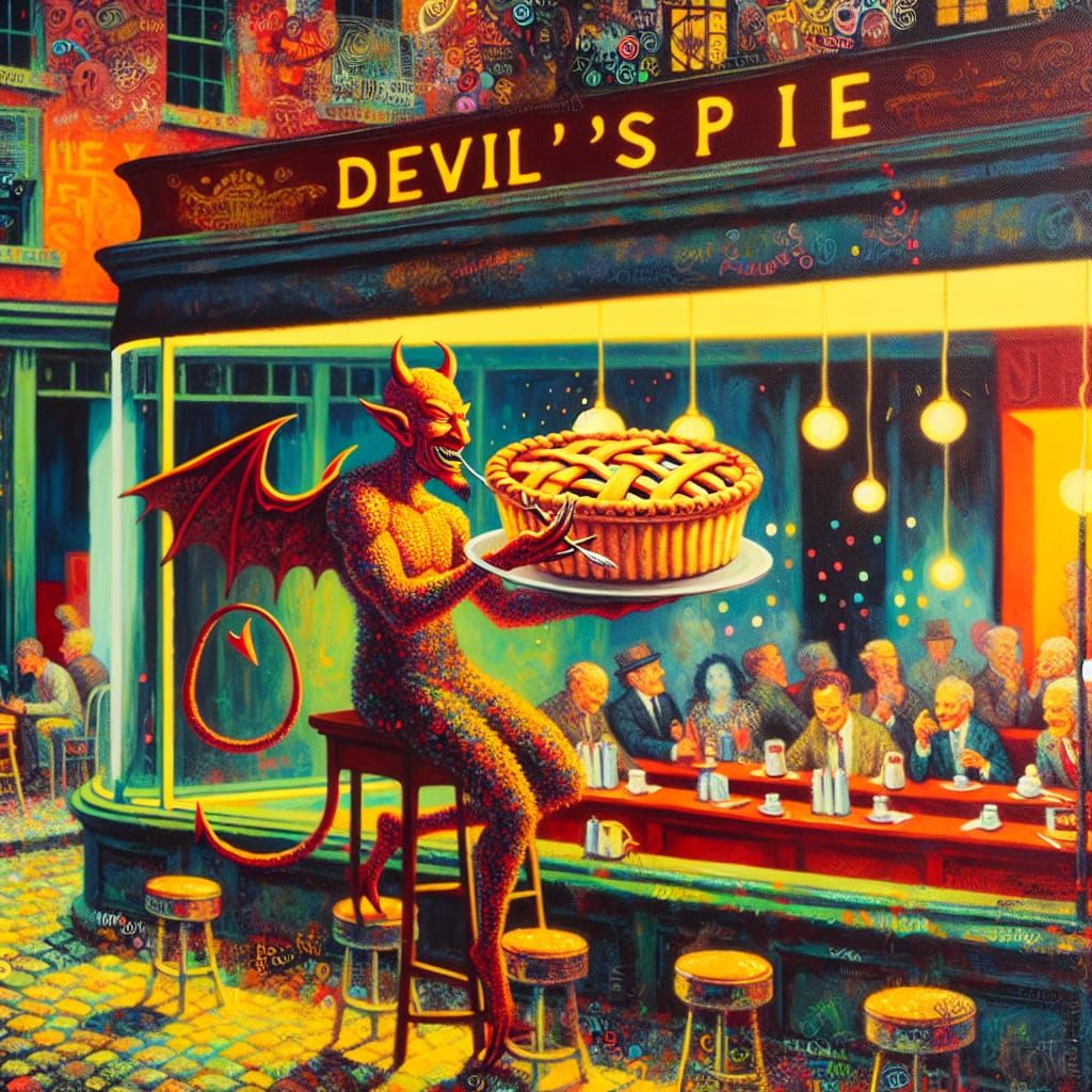 Demon Loves Eating the Devil's Pie at the Late Night Diner