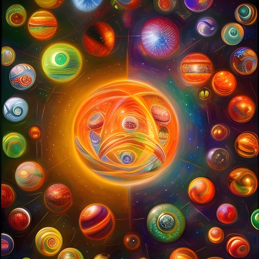 Colorful Orbs in Fantasy Art Style