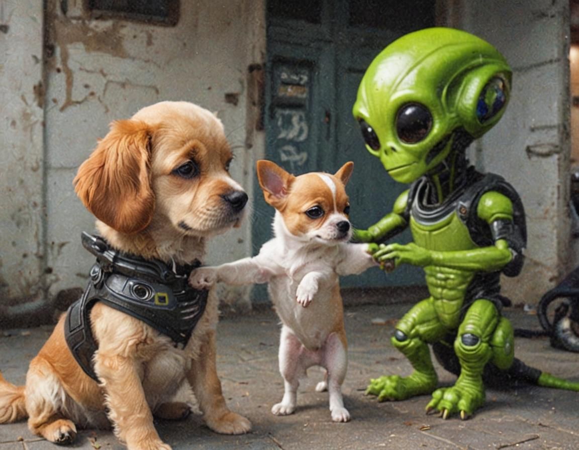 Dog's Unexpected Encounter with Friendly Aliens