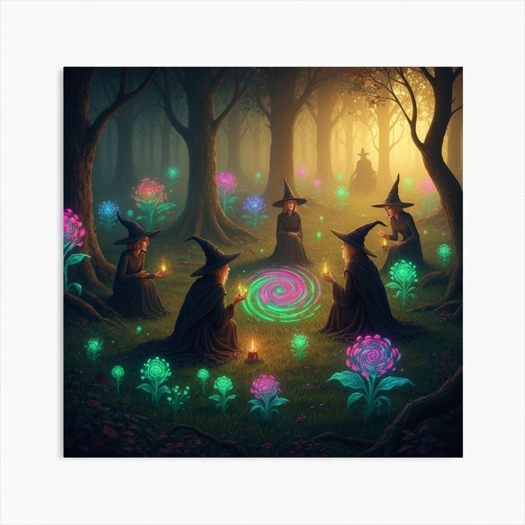 Witches Hallucinate in Enchanted Forest with Magical Plants