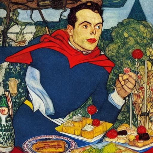 Superhero on Vacation: Classical Portrait