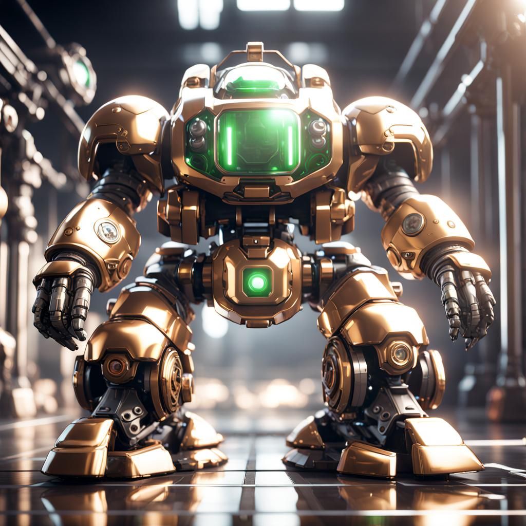 Mecha Luigi: Intricate Sci-Fi Mech in 8K