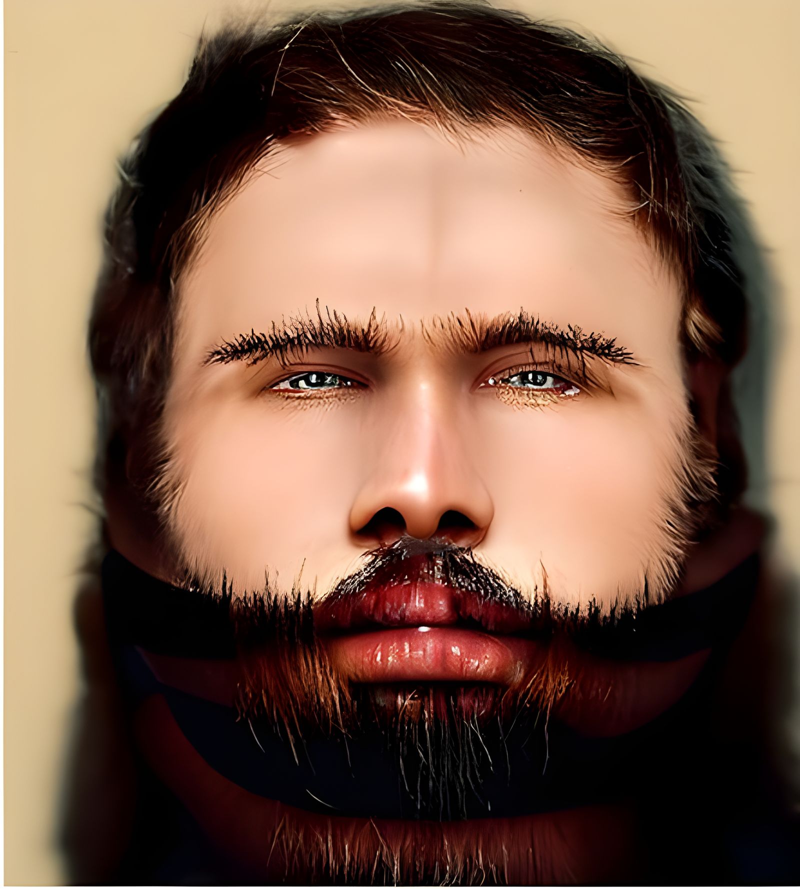 Detailed Portrait of a Man with Bushy Beard