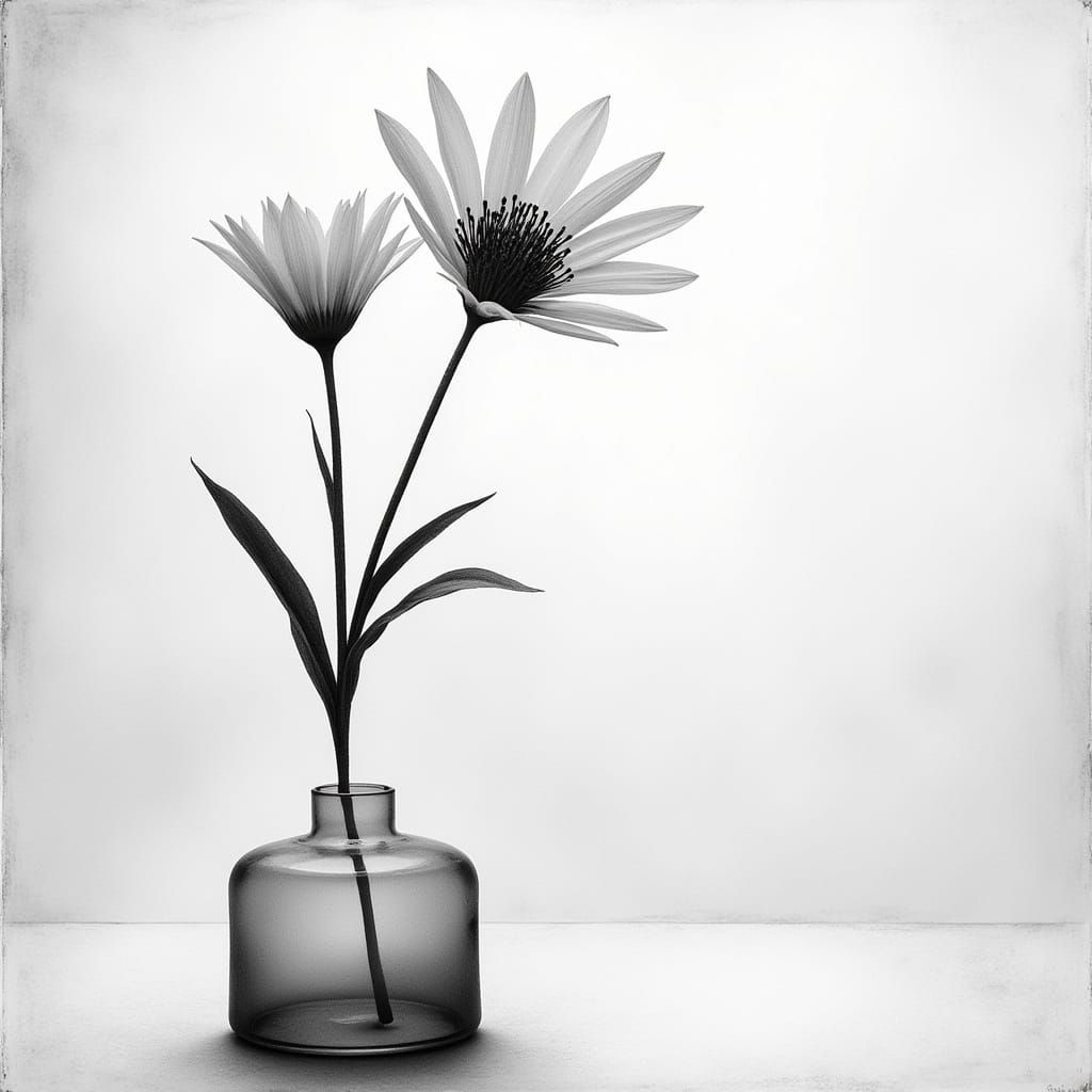 Still Life: Black and White Floral