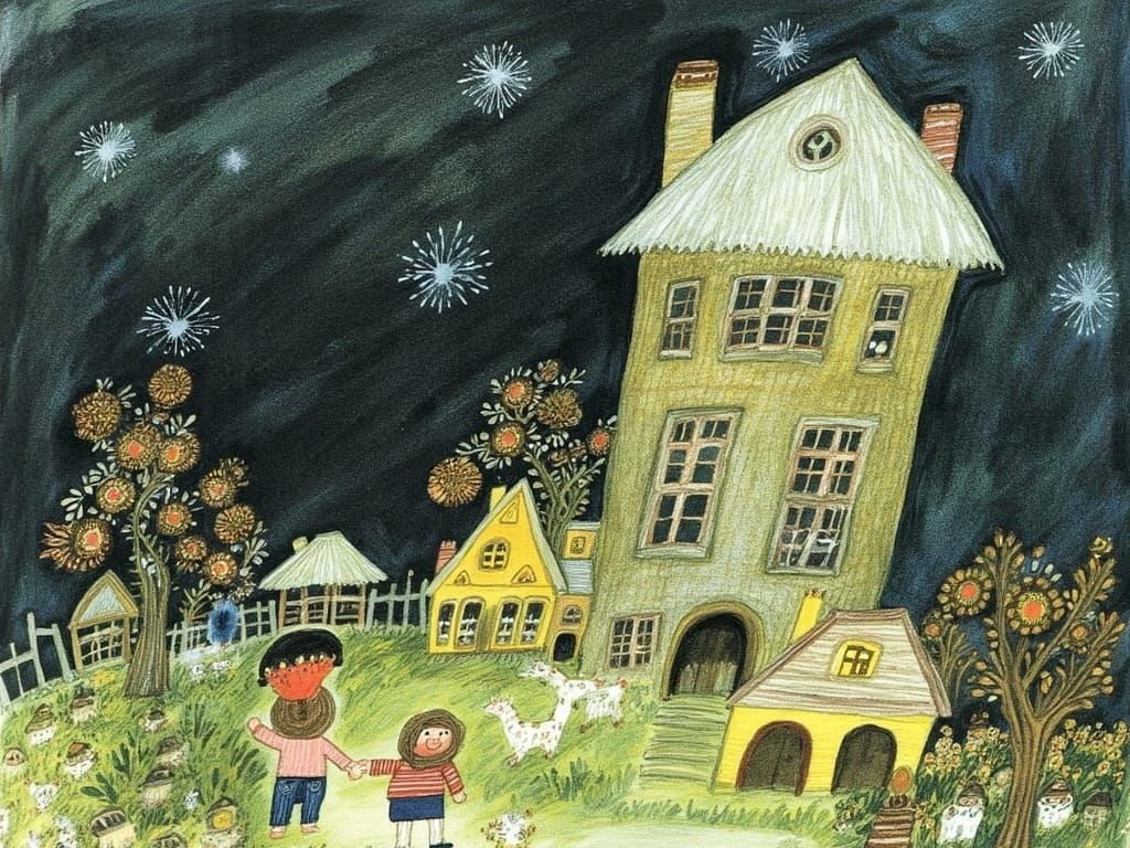 Whimsical Fairytale Siblings Discover a Spooky Mansion