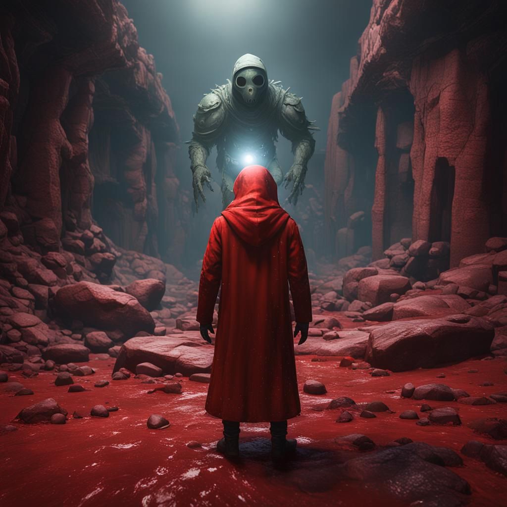 Realistic SCP-096 Matte Painting in Deep Color