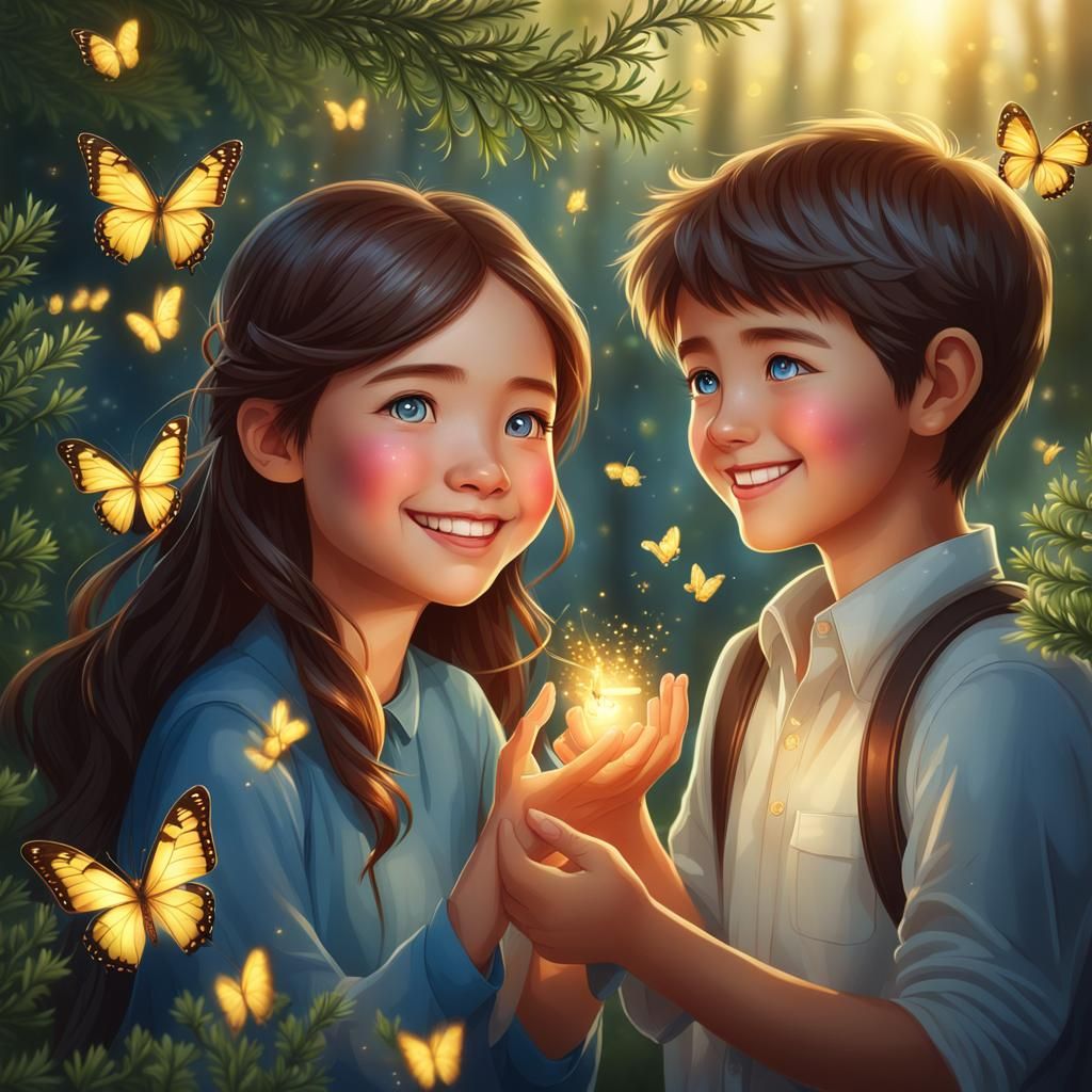 Charming Children Share a Magical Moment of Luck