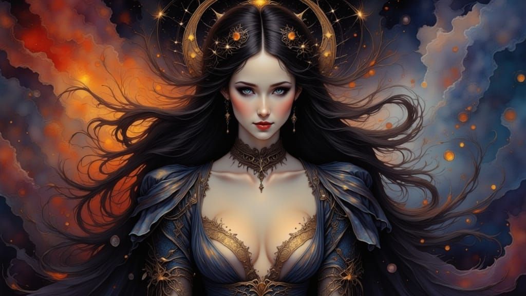 Woman's Portrait with 'Club der Fremden' Text, Concept Art S...