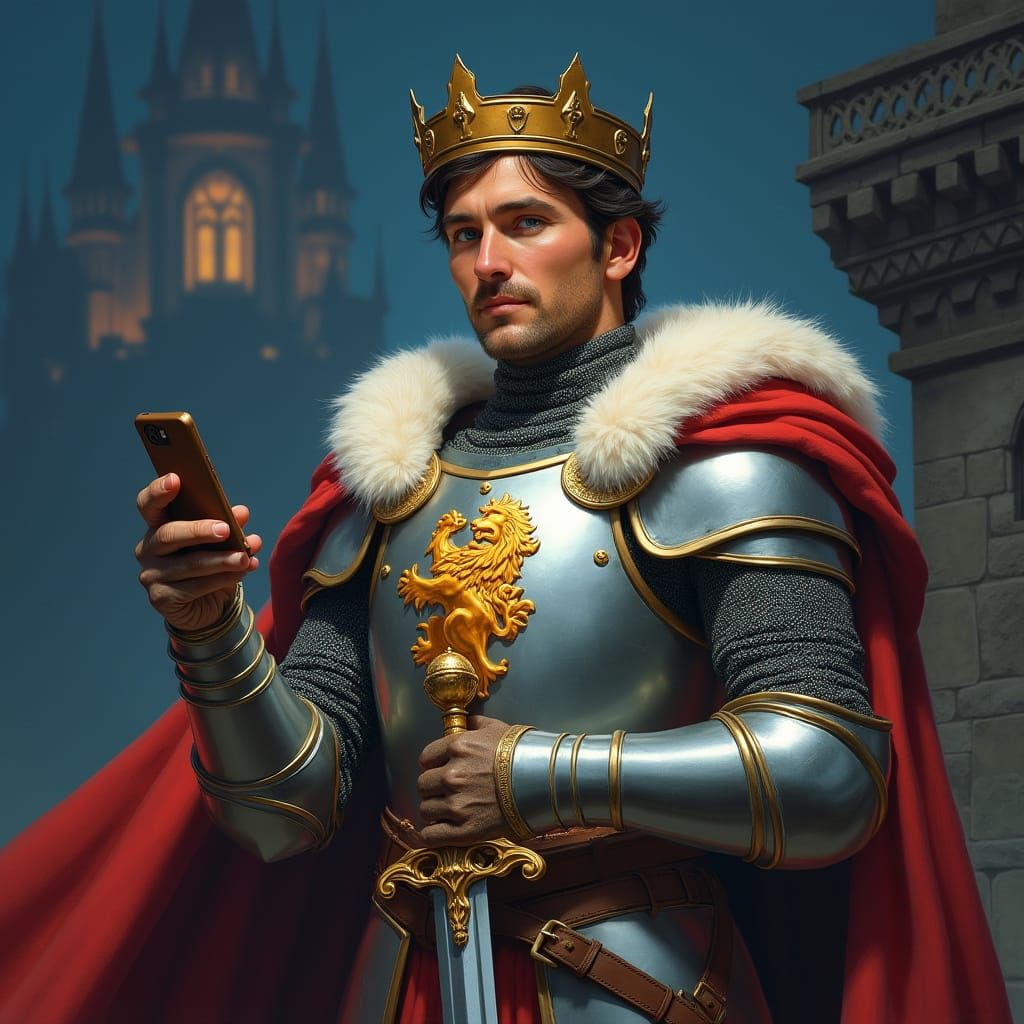 King Arthur in Modern Times Digital Painting