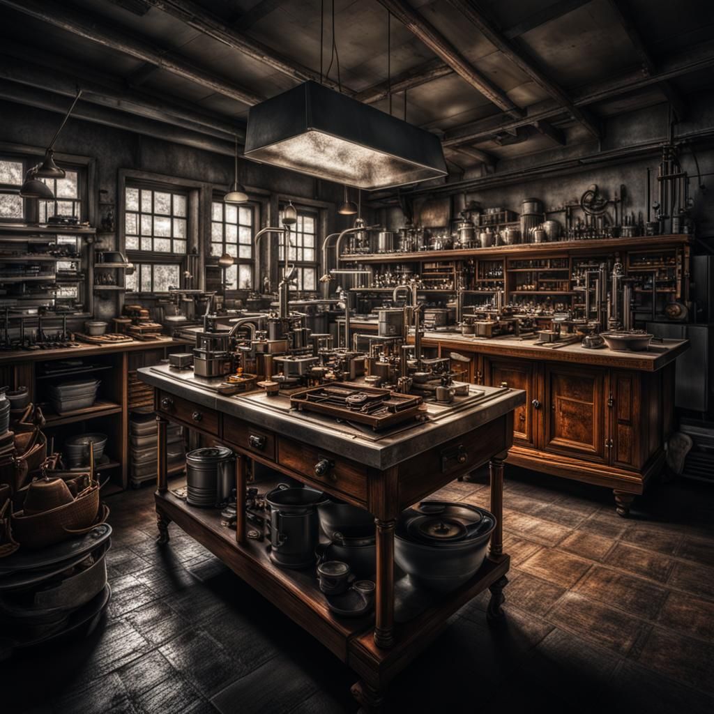 Hyperrealistic Laboratory Interior in High Definition