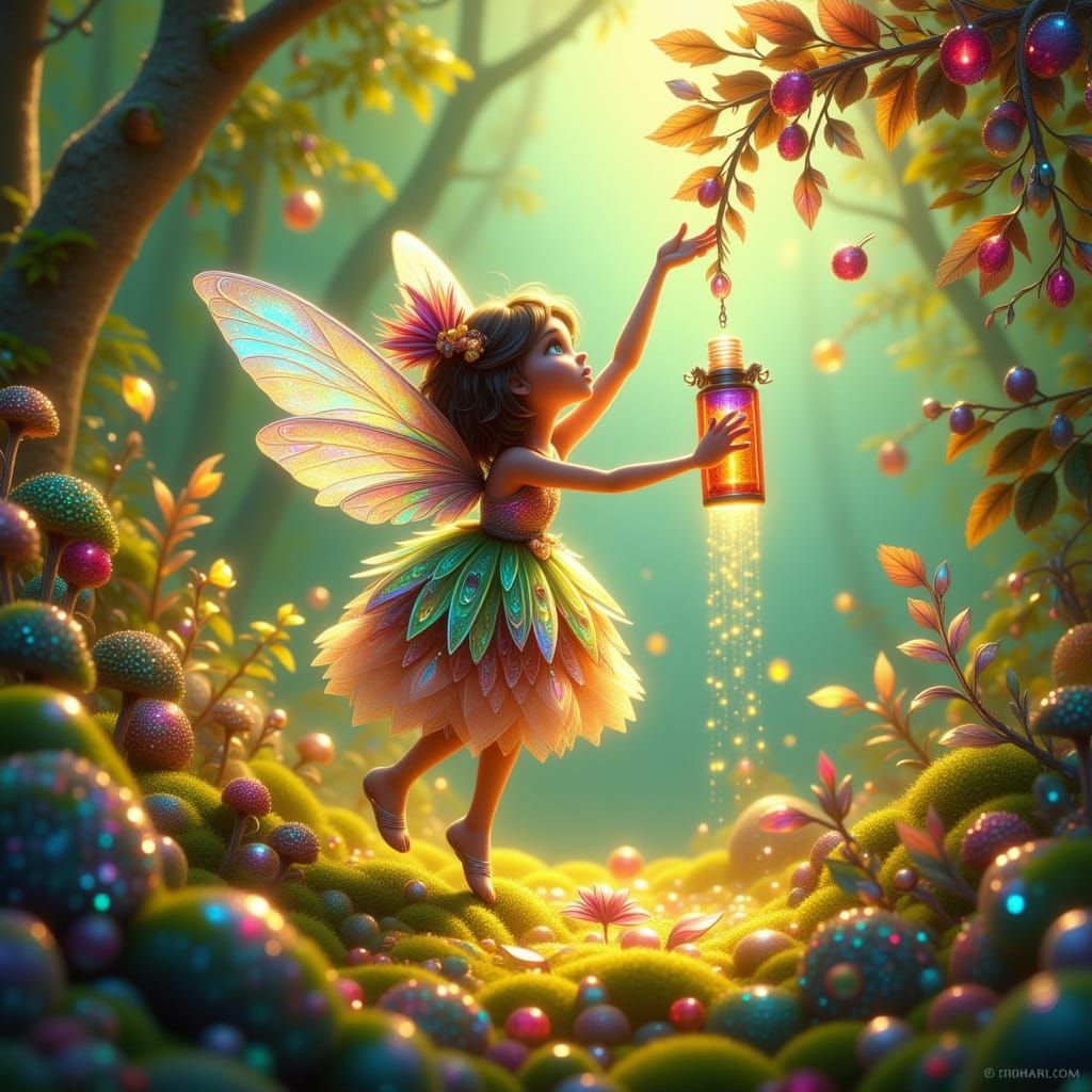 Fairy Pours Autumn Essence, Transforming Nature into Fall Co...