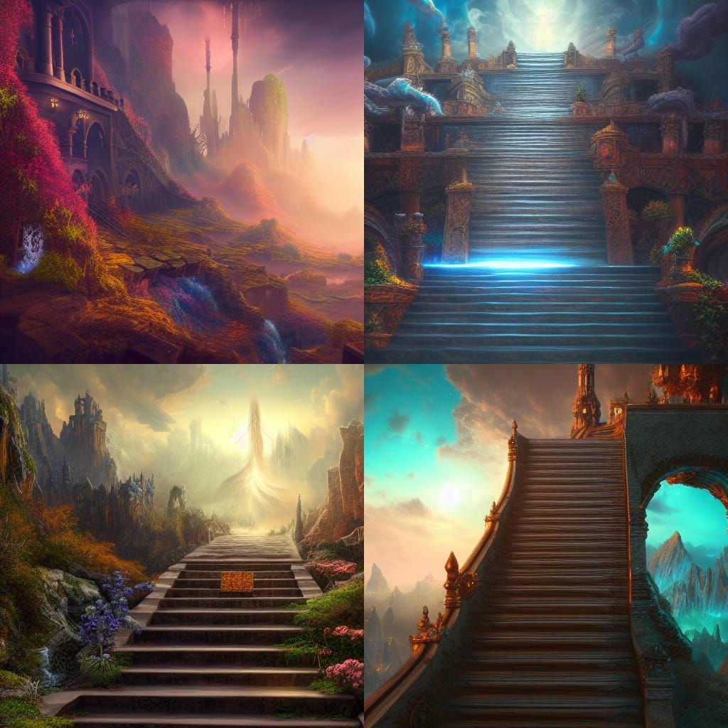 Fantastical Stairway to Heaven Concept Art