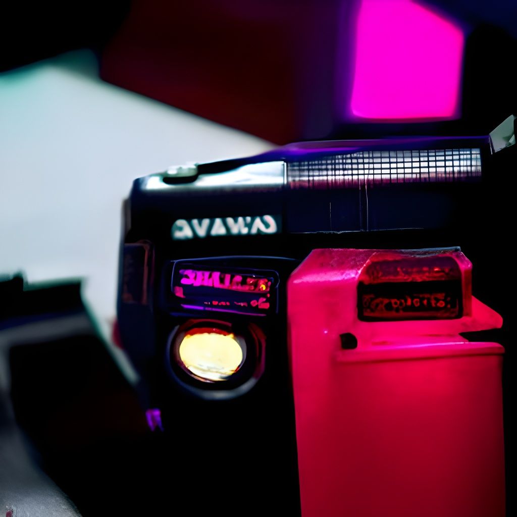 Retro Camera Recording in Synthwave Neon