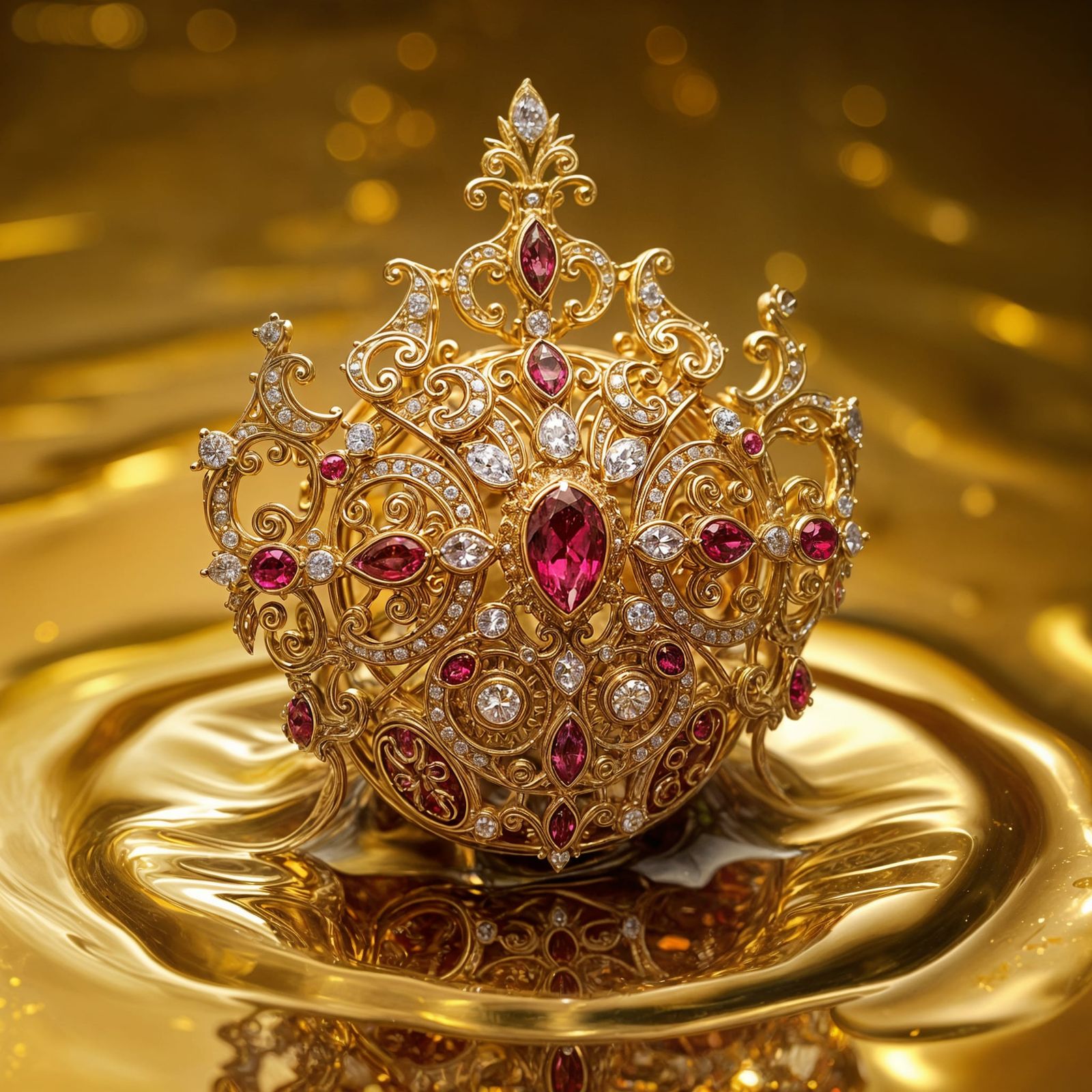 Golden Jewel in a Sea of Liquid Gold