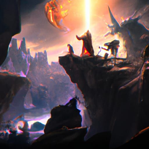 Dramatic Fantasy Scene in Detailed Matte Painting