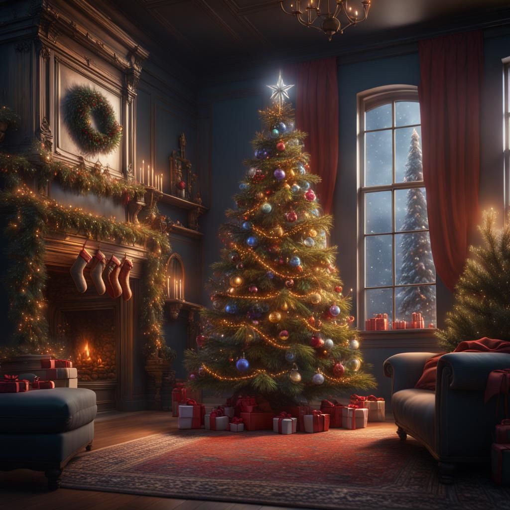 Fantastical Christmas Tree Matte Painting