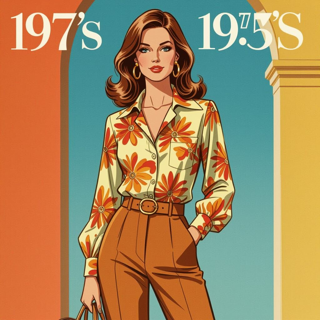 1970s Fashion Ad Illustration Style