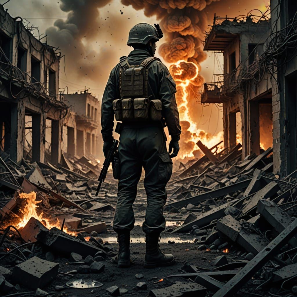 Surreal Dystopian Apocalypse in Muted, Fiery Hues