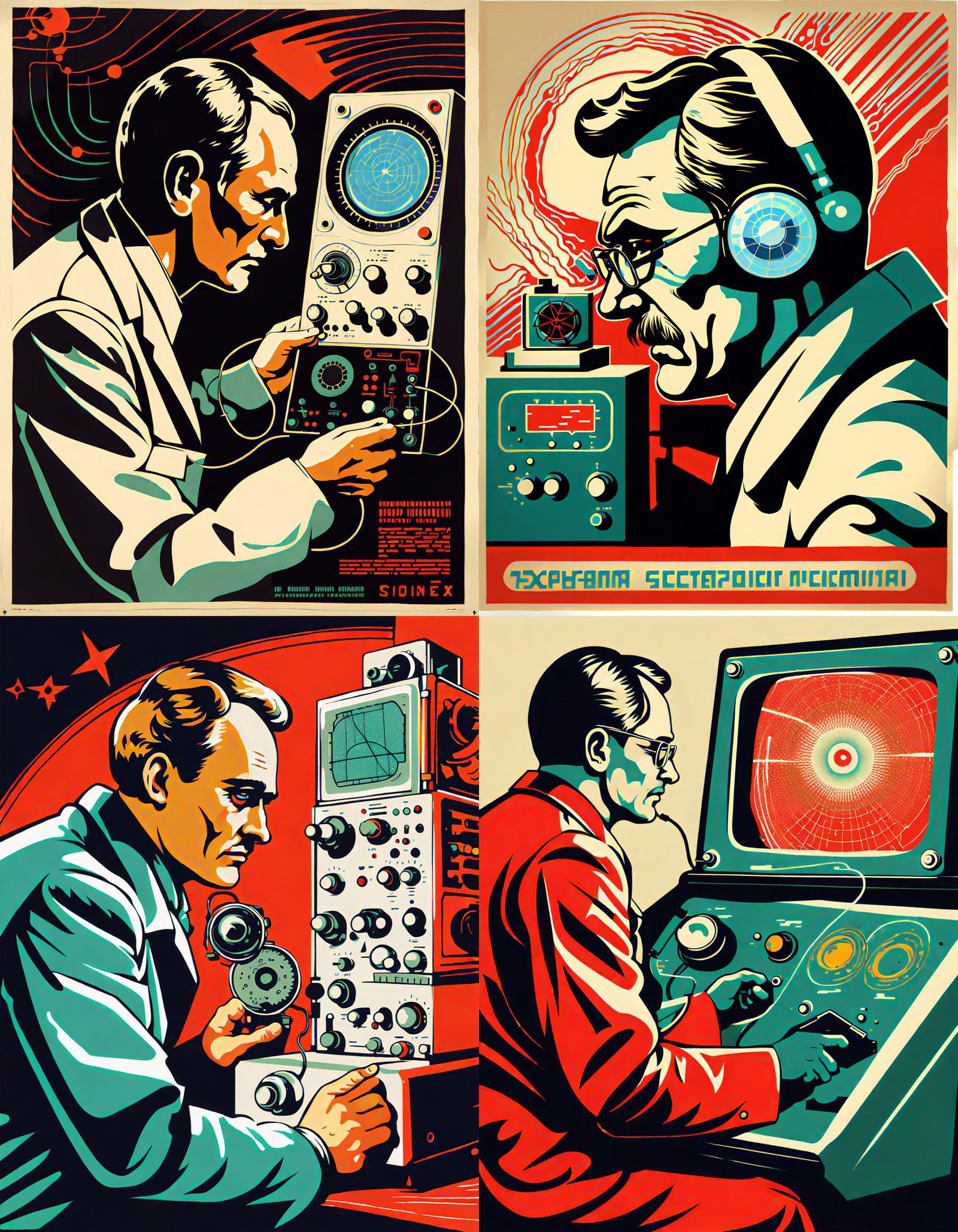 Cold War Scientist in Psychedelic Propaganda Art