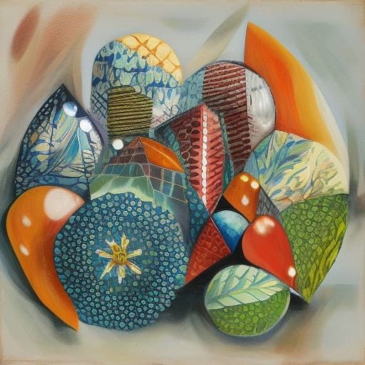 Abstract Oil Painting of the Battle of Trafalgar