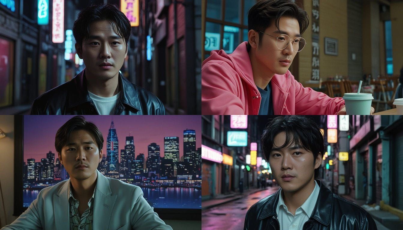 South Korean TV Character with Digital Age Aesthetic