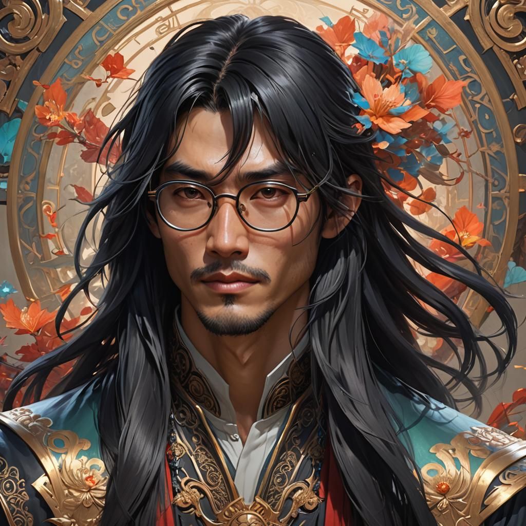 Fantasy Portrait of a Young Man in Hyperdetailed Style