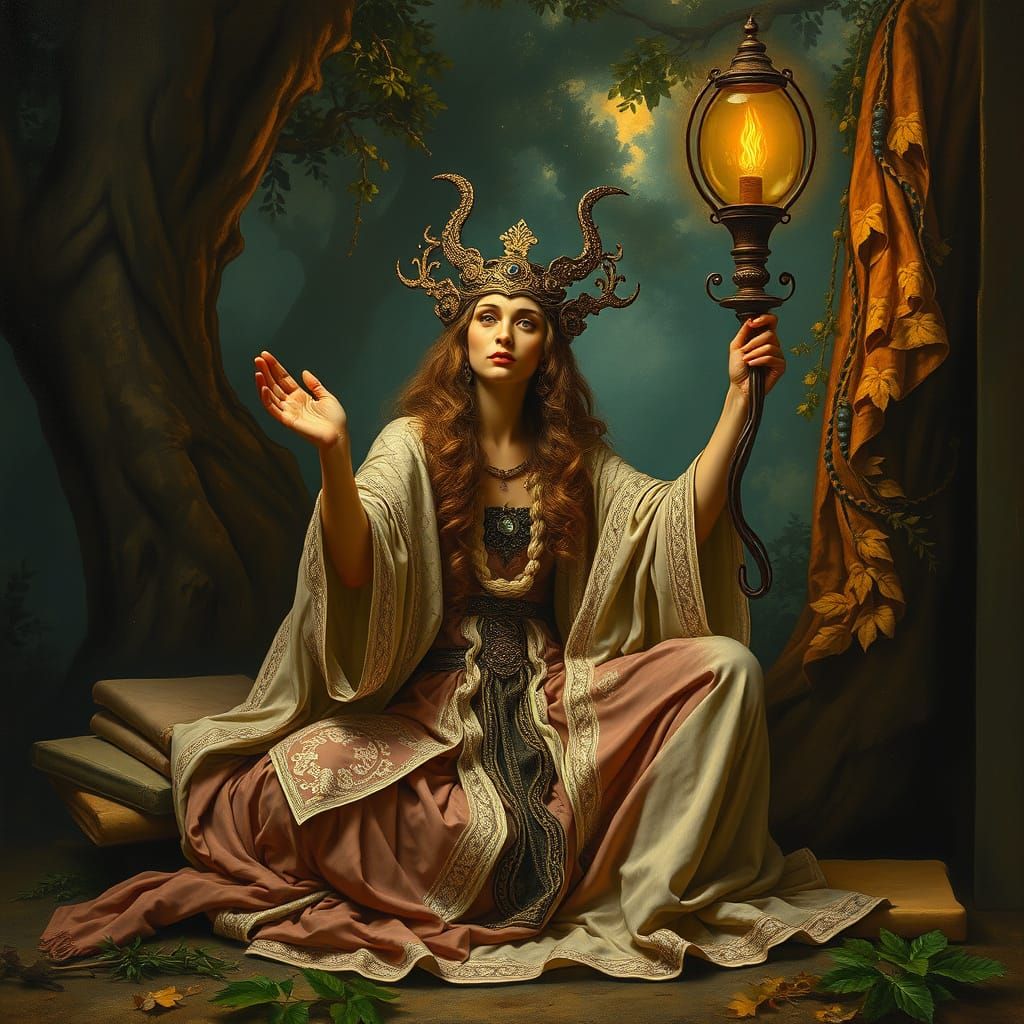 Mystical Sibyl in an Atmospheric Landscape