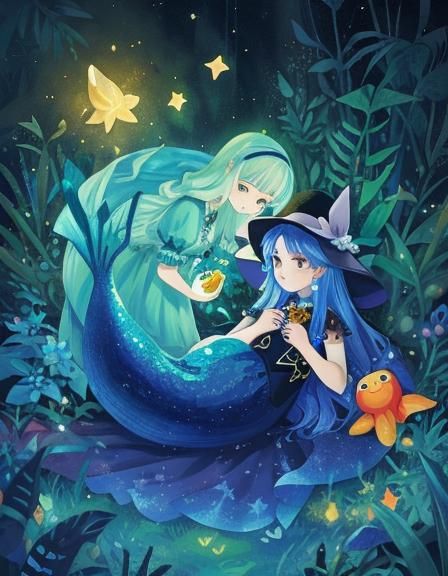 Masked Mermaid in Sparkling Glade