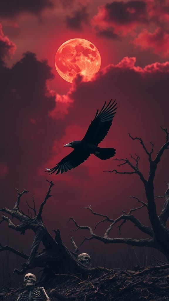 Blood Moon Raven's Flight