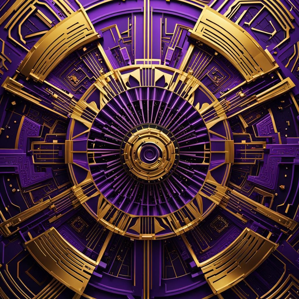 Abstract Geometric Art in Cyberpunk Style