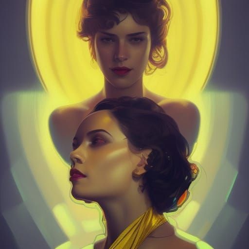 Electric Elvan Queen in Art Deco Style