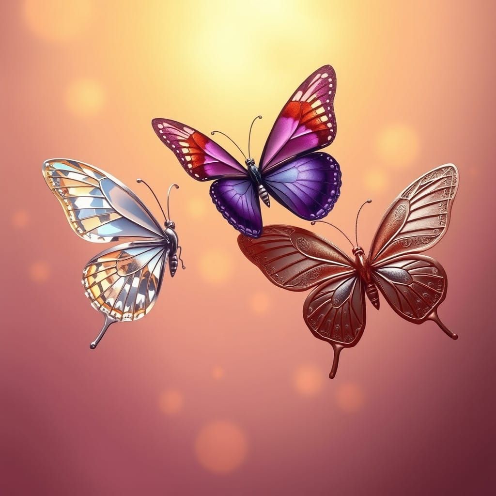 Ethereal Butterflies Dance in Golden Light